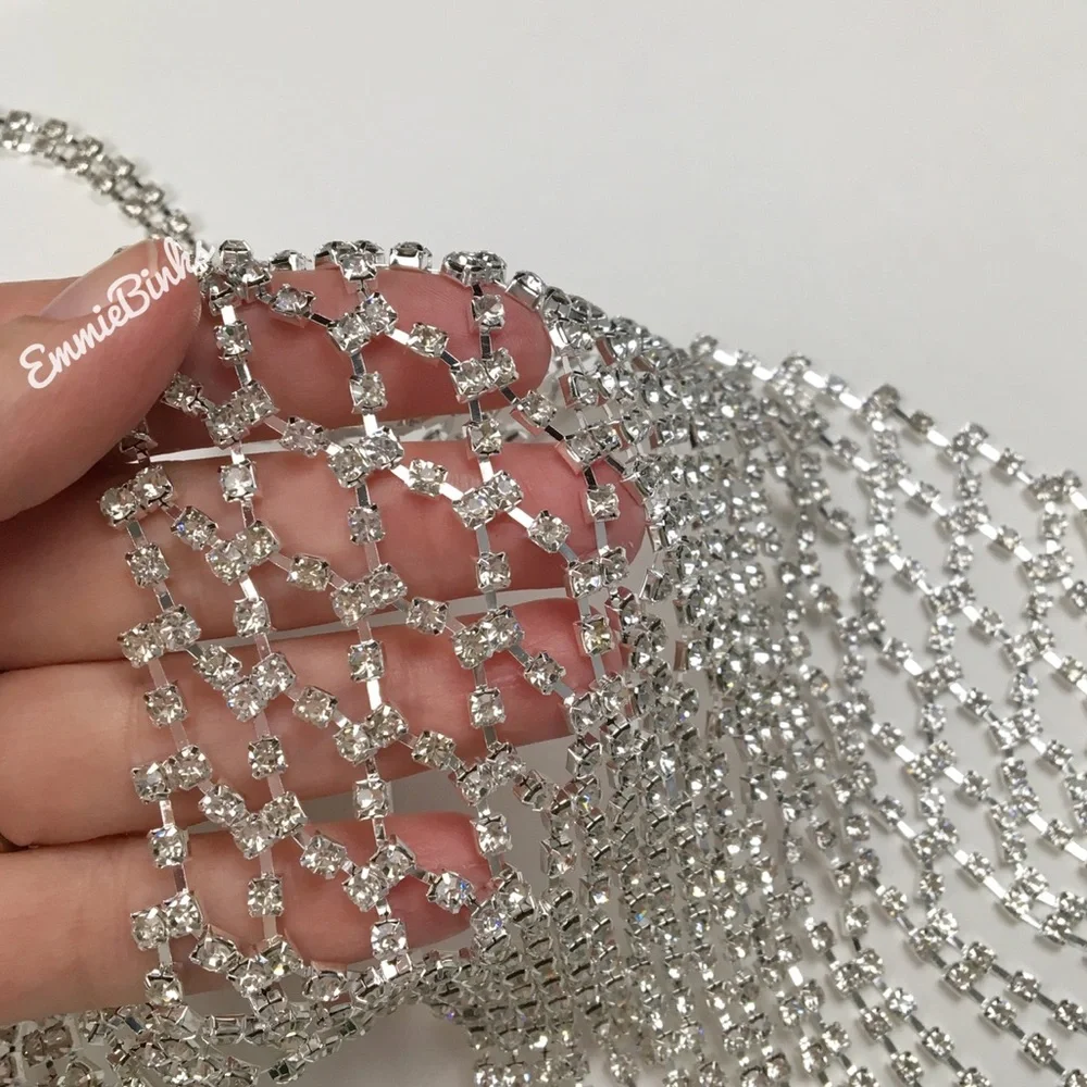 New Rhinestone Bra Top Body Chain Bikini Accent - Picture 7 of 16